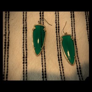 Kendra Scott Earrings - Dark Green&Gold Vgood Cond